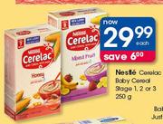 Nestle Cerelac Baby Cereal Stage 1,2 Or 3-250g Each