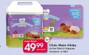 Clicks Made 4 Baby Active Strech Nappies Newborn Or Mini-Per Pack