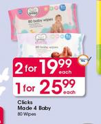 Clicks Made 4 Baby 80 Wipes-Each