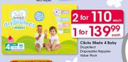Clicks Made 4 Baby DryProtect Disponsable Nappies Value Pack