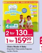 Clicks Made 4 Baby Dryprotct Disposable Nappies Jumbo Pack 