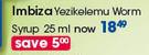 Imbiza Yezikelemu Warm Syrup-25ml Each