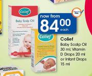 Colief Baby Scalp Oil 30ml, Vitamin D Drops 20ml Or Infant Drops 15ml-Each