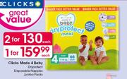 Clicks Made 4 Baby Dryprotect Disposable Nappies Jumbo Packs