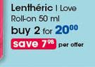 Lentheric I Love Roll On-2 x 50ml