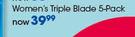 Super Max Disposable Razors Women's Triple Blade 5 Pack-Per Pack