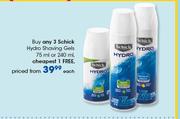 Schick Hydro Shaving Gels-75ml Or 240ml Each