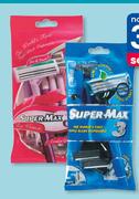 Super Max Disposable Razors Women's Triple Blade 5 Pack-Per Pack