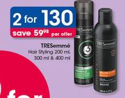 TRESemme Hair Styling 200ml, 300ml, & 400ml- For 2 Per Offer