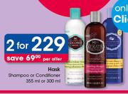 Hask Shampoo Or Conditioner 355ml Or 300ml-For 2 Per Offer