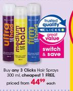  Clicks Hair Sprays-300ml Each