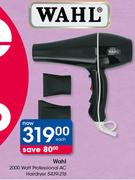Wahl 2000 Watt Professional AC Hairdryer-Each