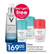 Vichy Mineral 89, Deo Duo Or 48 Hour Intensive Anti-Perspirant Products-Per Offer