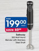 Safeway 300 Watt Hand Blender With Stainless Steel Shaft-Each