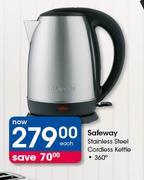 Safeway Stainless Steel Cordless Kettle-Each
