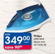 Philips 2000 Watt Steam Iron GC1436/20-Each