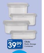 Clicks Plastic Storage Containers-Each