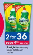 Sunlight Dishwashing Liquid Refill Pouch-2 x 750ml