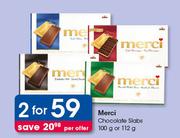 Merci Chocolate Slabs-2 x 100g Or 112g