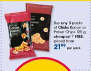  Clicks Bacon Or Prawn Chips-125g Per Pack