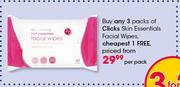 Clicks Skin Essentials Facial Wipes-Per Pack