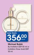 Michael Buble By Invitation EDP 50ml Or Invitation Rose Gold EDP 30ml-Each