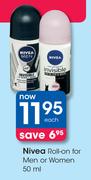 Nivea Roll-On For Men Or Women-50ml Each