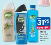 Radox Foam Bath 500ml / Body Wash 400ml-Each