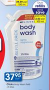 Clicks Body Wash Refill-1.5Ltr Each