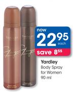 Yardley Body Spray For Women-90ml Each