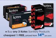 Kotex Sanitary Products-Per Pack