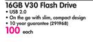 Lexar 16GB V30 Flash Drive-Each