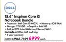 Dell 15.6" Inspiron Core i3 Notebook Bundle-Each