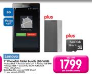 Lenovo 7" Phone Tab Tablet Bundle 3G/16GB-Per Bundle