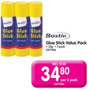 Bostik Glue Stick Value Pack-25g Per 3 Pack