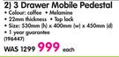 Bedford 3 Drawer Mobile Pedestal