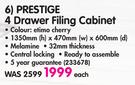 Prestige 4 Drawer Filing Cabinet-Each