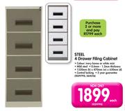 Steel 4 Drawer Filing Cabinet- Each