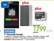Lenovo 7" Phone Tab Bundle A7-Per Bundle
