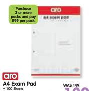 Aro A4 Exam Pad 100 Sheets-Per 10 Pack