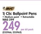 BIC Clic Ballpoint Pens-Per 60 Pack