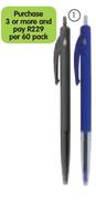 BIC Clic Ballpoint Pens-Per 60 Pack