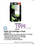 HP 940XL Ink Cartridges 4 Pack-Per 4 Pack