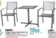  Terrace Leisure 3 Piece Enduro Wood Bistro Set-Per Set