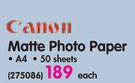Canon Matte Photo Paper Each