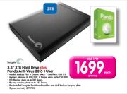 Seagate 3.5" 3TB Hard Drive Backup Plus  plus Panda Anti-Virus 2015 1 User