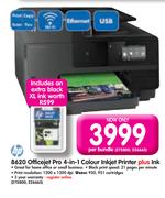  HP 8620 Officejet Pro 4-in-1 Colour Inkjet Printer plus Ink-Per Bundle