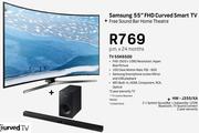 Samsung 55" FHD Smart Curved TV 55K6500+ Free Sound Bar Home Theatre