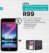 LG K4 8GB Smartphone + Free Screen Protector & Flip Case Combo
