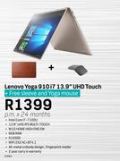 Lenovo Yoga 910 i7 13.9" UHD Touch + Free Sleeve & Yoga Mouse